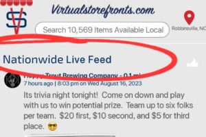 The Nationwide Feed will be taking over our current home page at Virtualstorefronts.com in about a month - this will be a good place for local businesses all over the country to get national marketing attention. Every Local business and organization will ALSO be in each local Town Feed, AND each SF has it's own Feed that any Shopper can select to follow in the custom Shopper "My Feed"