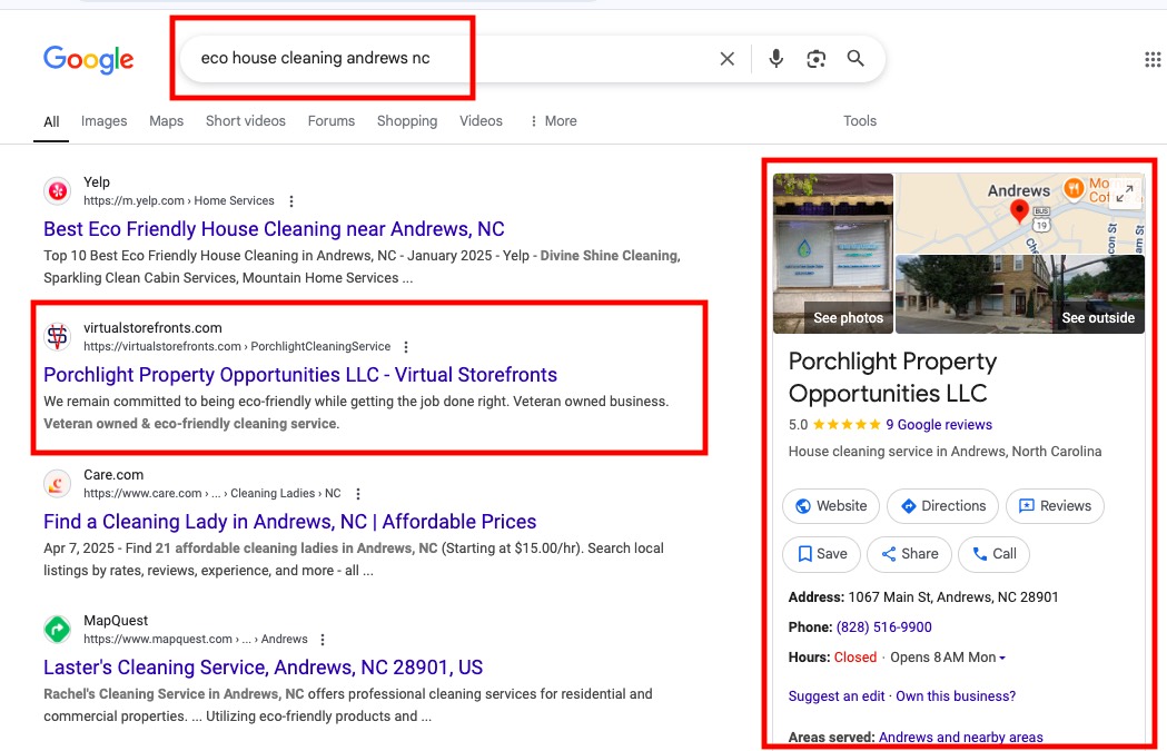 eco house cleaning andrews nc google search results