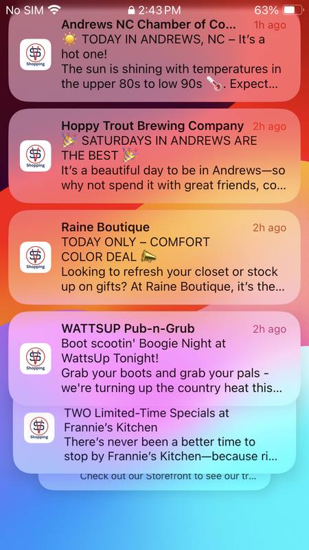 iPhone showing VS app lock screen notifications